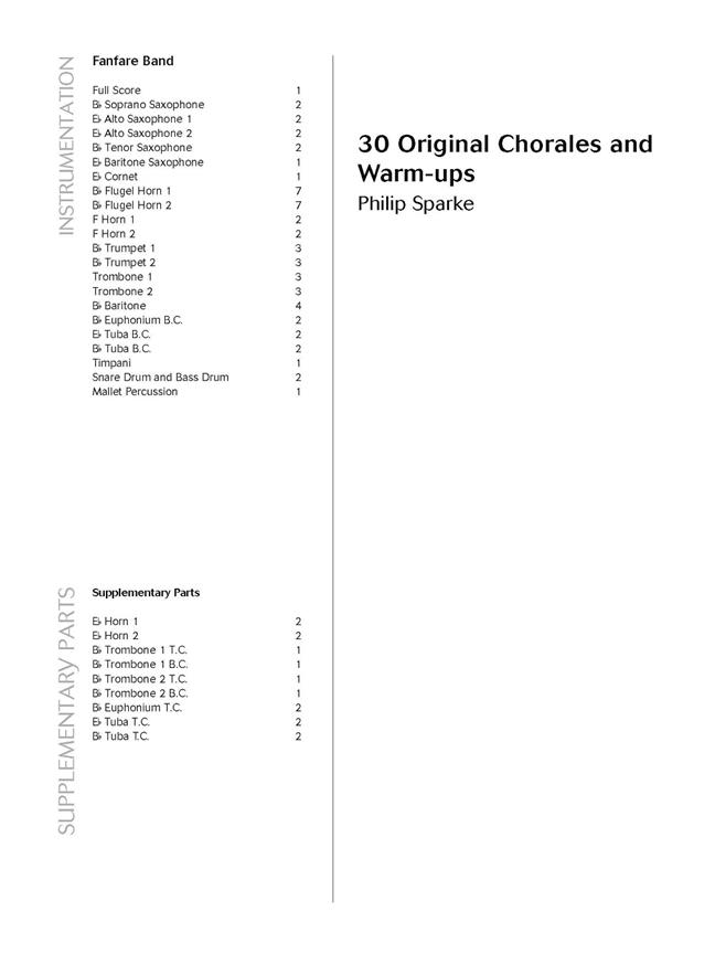 30 Original Chorales and Warm-ups - pro orchestr Fanfare Band